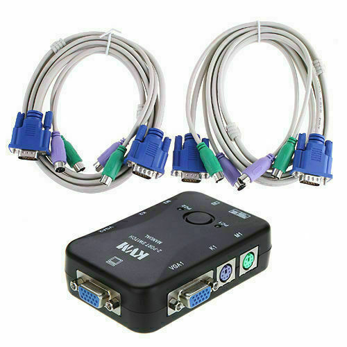 2 Or 4 Port Usb/ps2 Kvm Vga Switch With 2 Or 4 Set Cable For Mouse Monitor Pc