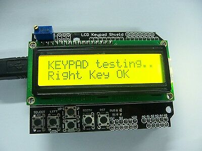 Yellow Backlight 1602 Lcd Board Keypad Shield For Arduino Lcd Duemilanove Robot