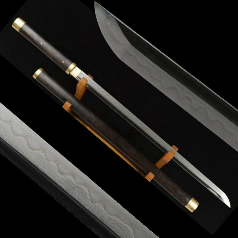 Sharp Japanese Ninja Straight Sword Knife Katana Steel With Clay Tempered #2207