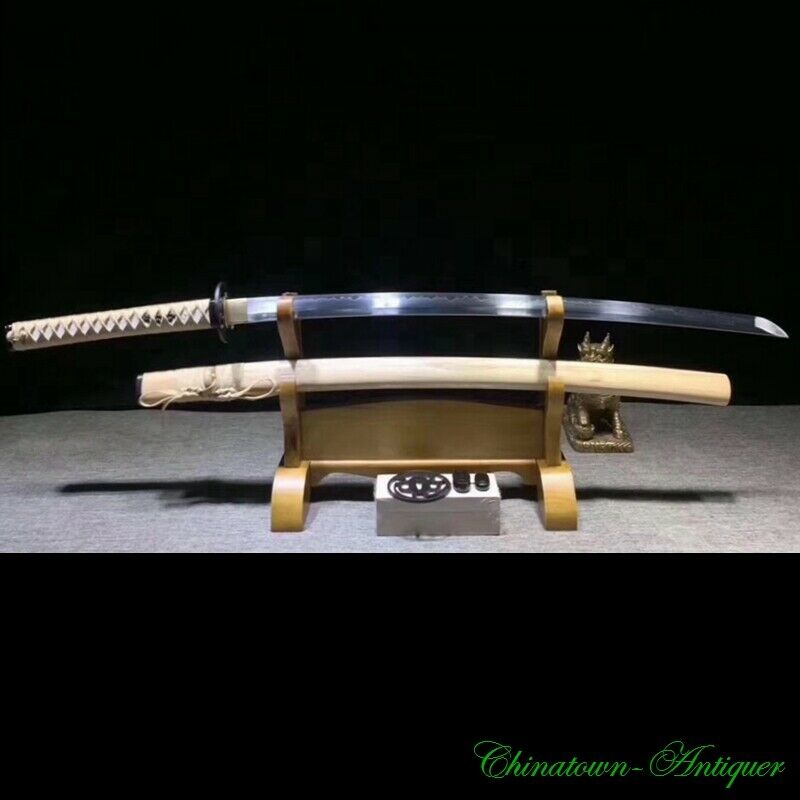 Uchigatana Katana Japanese Sword T10 Steel Blade W Clay Tempered Full Tang #2741
