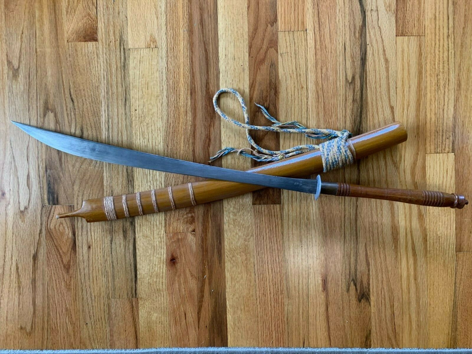 Thai Vietnam Era Long Sword With Wood Scabbard