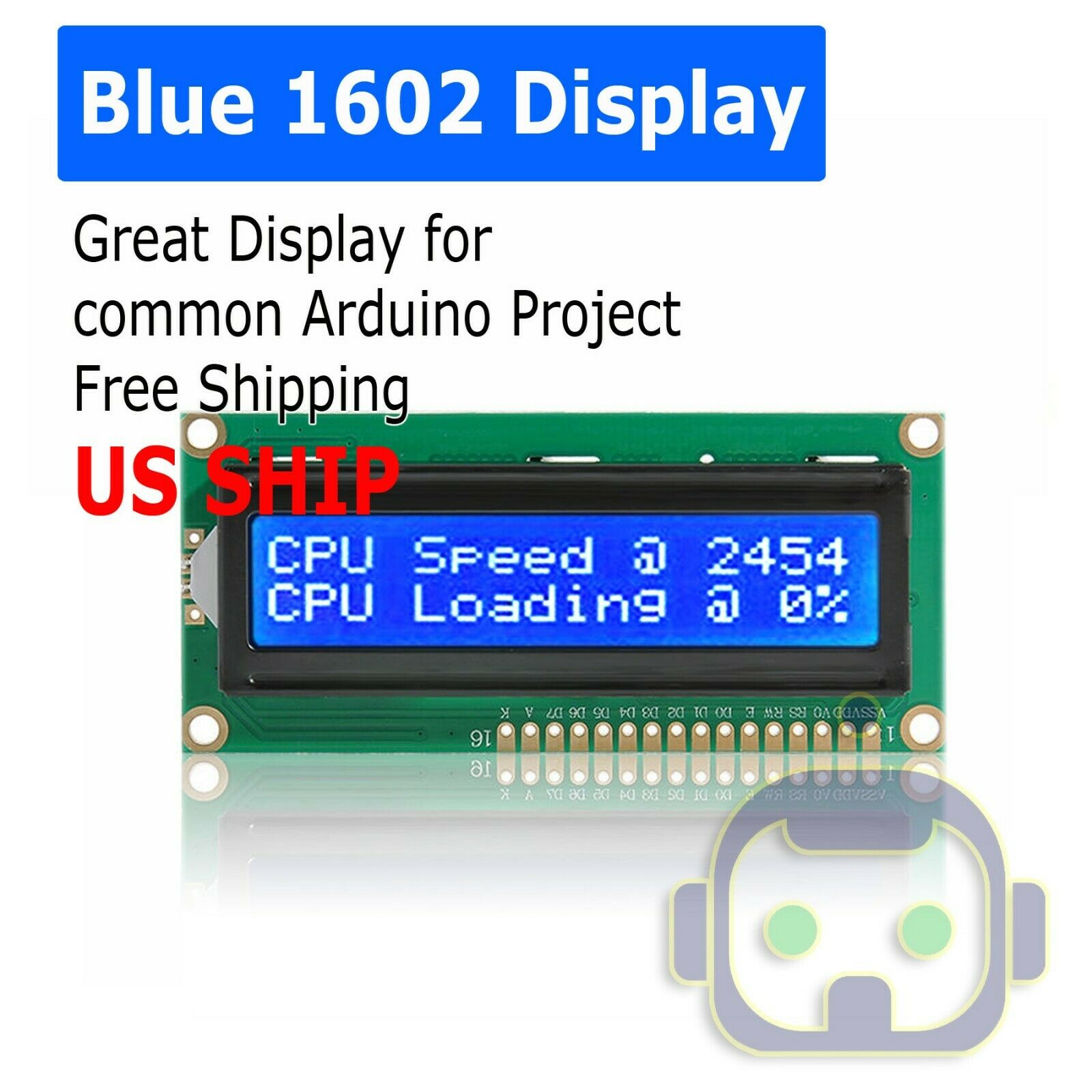 Lcd 1602 Blue Screen With Backlight Display 1602a 5v Module For Arduino